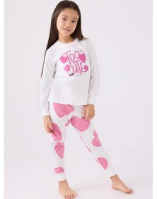 Resim Roly Poly 3471 Garson Kız Çocuk Krem Uzun Kol Pijama Takım 001 