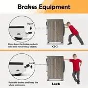 Resim 2 Adet Beyaz Taşıma Aleti, 24 Tekerlekli ve Fren Sistemi ile Ayarlanabilir Mobilya ve Cihaz Taşımak için Ağır Hizmet Tabanı – Çamaşır Makinesi, Kurutucu ve Buzdolabı İçin! 