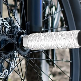 Resim İki Parça Dağ Bisikleti Alüminyum Alaşım Arka Pedal, Çok Fonksiyonlu, Kırmızı, Evrensel, Stand/Aşama Fonksiyonu ile, Dağ Bisikleti için 