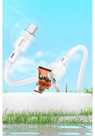 Resim Hoco. U131 1.2m 2in1 Usb Ve Type-c To Type-c Şarj Data Kablosu - Beyaz 