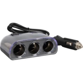Resim Olesson 1505 12-24V Çift USB Girişli 120W 80CM Kablolu 3'lü Araç Çakmak Çoklayıcı 