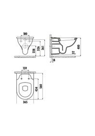 Resim Creavit Selin Asma Klozet Sl320 Kapak Hariç 