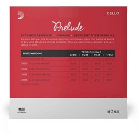 Resim Daddario D'Addario J1010 1/2M Prelude Çello Tel Seti (1/2) | Öğrenci Dostu Masif Çelik Çekirdek Yüksek Dayan 
