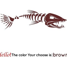 Resim Kahverengi-21cmx71cm-sol-büyük Balık Kılçığı lar Tekne Vücut Cruise Etiket Duvar Vinil Kapakları Gemi Etike 