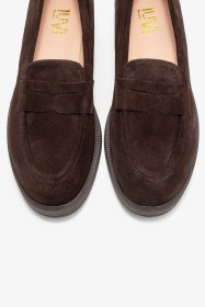 Resim Luvishoes Luvi Shoes Pline Kahverengi Süet Hakiki Deri Kadın Loafer Ayakkabı Kahve Süet 