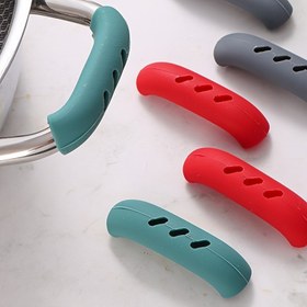 Resim 2'li Silikon Tencere Kulp Kılıfları - Isıya Dayanıklı, Kaymaz, Yanmaz Tutuş Kılıfları Güvenli Pişirme ve BBQ için 