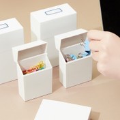 Resim 1 Adet Küçük Basit Kare Kapaklı Saklama Kutusu - Yüksek Kaliteli Plastik Organizatör, Ofis Malzemeleri ve Ev Düzenleme için Beyaz Dikdörtgen Açılır-Kapalı Konteyner, Çok Amaçlı Depolama Organizatörü 
