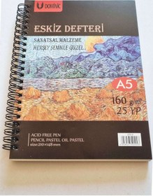 Resim A5 Eskiz Defteri Sol Yandan Metal Spiralli Dmnc Sketch Art Book 160gr 25 Yaprak 