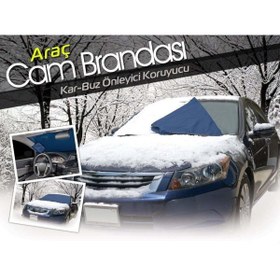Resim Evvano Araç Kar Buz Önleyici Büyük Boy Araç Ön Cam Brandası (150 cm x 70 cm) 