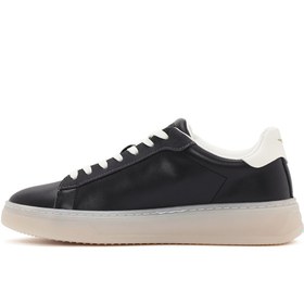 Resim Alberto Guardiani Erkek Siyah New Era Bağcıklı Deri Sneaker - Siyah / 4 