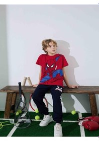 Resim Kıpırık Baby Erkek Çocuk Örümcek Adam Desenli Pijama Takımı-1253 Kırmızı 