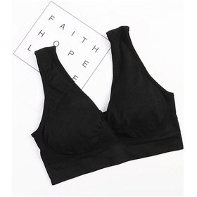 Resim Siyah Spor Sütyeni Büyük Beden Eeamless Ayarlı İç Giyim Sütyeni Siyah 