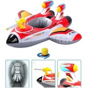 Resim Su Tabancalı Şişme Savaş Uçağı Yüzme Simidi - Şişirme Pompası İle 001 