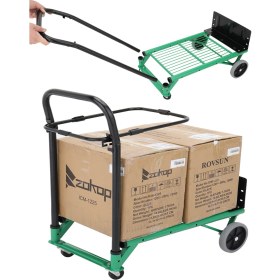 Resim Stilmax Yükseklik Ayarlı Çok Fonksiyonlu Portatif Katlanır Koli Yük Paket Taşıma El Arabası 100KG 