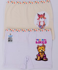 Resim Dondeza Kız Çocuk Baskılı Likralı Ikili Boxer 
