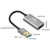 Resim Fortunelane Usb 3.0 4k Giriş 1080p30hz Gerçek Zamanlı Yayın Hızlı Aktarım Gri Video Kartı 