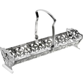 Resim Queen Anne İngiliz Gümüşü Kurabiye,makaron ve Ekmeklik Sunumluk 40 x 32 x 29 cm 