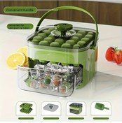 Resim Cloudstore Pastoral Yeşil Çift +50 Buz Karosu Taşınabilir Buz Makinesi Üst Üste Yerleştirilebilir Tepsili 