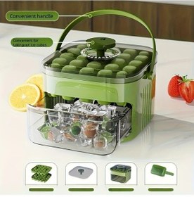 Resim Cloudstore Pastoral Yeşil Çift +50 Buz Karosu Taşınabilir Buz Makinesi Üst Üste Yerleştirilebilir Tepsili 