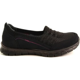 Resim Forelli Streç Kadın Spor Ayakkabısı Siyah 59 61014 Siyah 