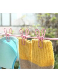 Resim Taşınabilir Pratik Mandallı Çamaşır İpi Çok Renkli 
