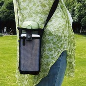 Resim Siyah Açık Hava Yürüyüşü Su Şişesi Kılıfı, Polyester Hidrasyon Bardağı Kılıfı, Evrensel Uyumluluk, Tek Parça Tasarım 