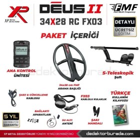 Resim XP Dedektör Deus 2 Dedektör - 34X28CM Fmf Başlık, Ana Kontrol Ünitesi, FX03 Kulaklık 
