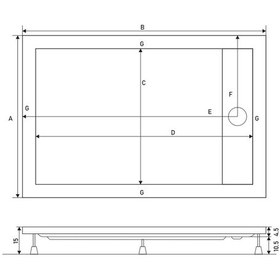 Resim Shower 90x160 Drop Dikdörtgen Panelli Duş Teknesi 