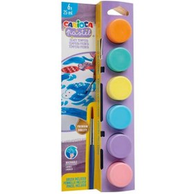 Resim Carioca Tempera Suluboya Süper Yıkanabilir Fırçalı 25 ML 6 Renk Pastel 40485 