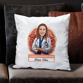 Resim Karikatürlü En Başarılı Kadın Doğum Uzmanı Yastık 