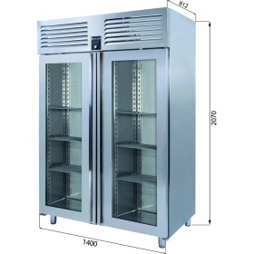 Resim Galleyz Dik Tip Buzdolabı - 2 Cam Kapılı - 140X87XX210 cm 