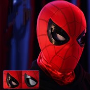Resim Spider-Man Tam Yüz Maskesi - ABS Malzeme, Hafif ve Güneş Koruma Özellikli, Kırmızı & Siyah Ağ Tasarımı Beyaz Gözler ve Siyah Noktalı, Halloween Şükran Günü Noel Kostüm Partisi Aksesuarı, Çizgi Roman Temalı Hediye, Kadınlar İçin Dayanıklı Tasarım 