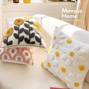 Resim 1 Adet Boho Stili Yastık Kılıfı, Elde Yıkanabilir Dokuma Pamuk Karışımı, Dekoratif Çiçek Desenli Kadife Yastık Kılıfı, İç Dolgu Dahil Değildir, Kanepe, Yatak Odası, Oturma Odası İçin 