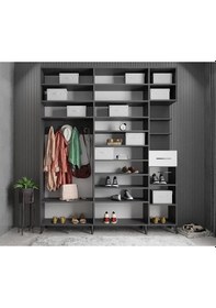 Resim Açelya Portmanto Vestiyer Füme Beyaz 225cm M10 