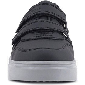 Resim Rakerplus Hakiki Deri Siyah Cilt Gri Tabanlı Cırtlı Erkek Çocuk Sneaker Siyah 