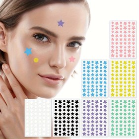 Resim 480/420/60 adet Renkli Yıldız Yüz Çıkartmaları - Yuvarlak Kağıt Çıkartmaları Partiler, Festivaller ve Yüz Sanatı için - Çeşitli Renklerde Canlı Nokta ve Yıldız Desenleri, Şenlikli Dekorasyon | Oyuncu Tasarım | Kağıt Çıkartmalar, Sevimli Çıkartmalar 