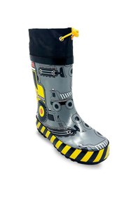 Resim Denokids İnşaat Araçları Erkek Çocuk Gri Yağmur Botu Renkli 