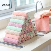 Resim 24 adet Mikrofiber Bulaşık Bezleri, Çok Amaçlı Bulaşık Yıkama Bezleri, Çift Taraflı Temizlik Bezleri, Bulaşık Yıkama Torbaları, Temizlik Araçları, Mutfak Aksesuarları 