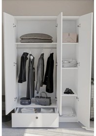 Resim 3 Kapaklı Çekmeceli Elbise Dolabı Çok Renkli 