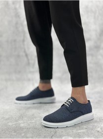 Resim aradimtaradim BA0003 Bağcıklı Klasik Spor Keten Lacivert Beyaz Taban Casual Erkek Ayakkabı 
