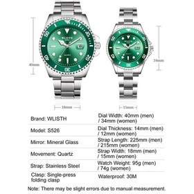 Resim Yingfu Wlısth S526 Aşk Çift Saati - Gece Görüşlü, 30m Su Geçirmez, Paslanmaz Çelik Kordon İle Şık Ve Romantik Renkler Çok Renkli 