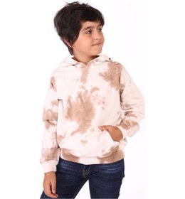Resim Toontoy Kids Toontoy Erkek Çocuk Kapüşonlu Bastik Desenli Sweatshirt Kahverengi 