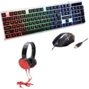 Resim Platoon PL-357 Q Klavye Mouse Seti + Kulaklık 