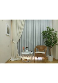 Resim Evdepo Home Keten Ekru Fon Perde Tek Kanat Ekru 