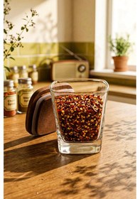 Resim Prime - 2'li Ahşap Standlı Vakumlu Kapaklı Cam Baharatlık Çok Amaçlı Cam Çerezlik Kahvaltılık 300 Ml Kahverengi 