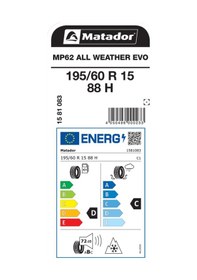 Resim Matador 195/60R15 88H Mp62 ALL Weather Evo Dört Mevsim Lastiği 2025 