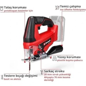 Resim Daisy Home Akülü Dekupaj Testere Tc-Js 18 Li Power X- (Li-Ion, 18 V, 20 mm Kaldırma Yüksekliği, Maks. 45° Açılı Kesimler, Sarkaç Fonksiyonu, Aletsiz Testere Bıçağı Değişimi) - 4321209 
