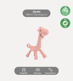 Resim Zürafa Figürlü Bebek Diş Kaşıyıcı Pembe 