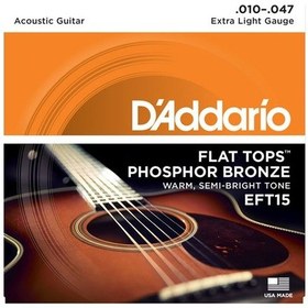 Resim D'addario Eft15 Flat Tops Akustik Gitar Teli 10-47 