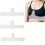Resim 3'lü/5'li Yükseltilmiş Yeniden Kullanılabilir Göğüs Altı Ter Pedi - Kaymaz Ergonomik Tasarımlı Nem Emici Sütyen Astarları, Kadınlar için Doğum Sonrası Deri Ayırıcılar, Yoga, Spor ve Sıcak Hava İçin Pamuklu Sütyen Pedleri, Nefes Alabilen Astar, Dayanıklı Yoga Aksesuarları 